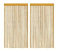 Qnhdfrt 2-Pack Gold Polyester String Curtains 140x250cm