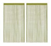Qnhdfrt 2-Pack Green Polyester String Curtains for Doorway, 55 x 98 in