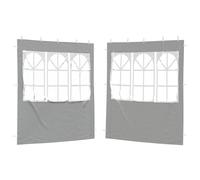 Qnhdfrt 2-Pack PE Party Tent Sidewalls with Windows Light Gray