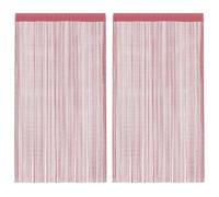 Qnhdfrt 2-Pack Pink Polyester Rod Pocket String Curtains