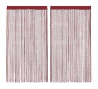 Qnhdfrt 2-Pack Polyester String Curtains, Burgundy, 39 x 98 in