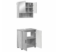 Qnhdfrt 2-Piece Bathroom Vanity and Mirror Cabinet Set, Sonoma Gray