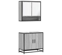 Qnhdfrt 2-Piece Bathroom Vanity and Mirror Cabinet Set, Sonoma Gray
