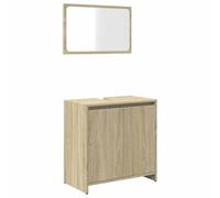 Qnhdfrt 2-Piece Bathroom Vanity Cabinet and Mirror Set, Sonoma Oak