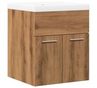Qnhdfrt 2-Piece Bathroom Vanity Set with Ceramic Sink, Artisan Oak