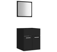 Qnhdfrt 2-Piece Black Bathroom Vanity Set with Mirror