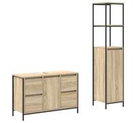 Qnhdfrt 2-Piece Engineered Wood Bathroom Vanity and Cabinet Set, Sonoma Oak