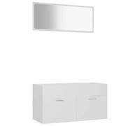 Qnhdfrt 2-Piece Engineered Wood Bathroom Vanity Set with Mirror, White