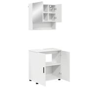 Qnhdfrt 2-Piece Wall-Mounted Bathroom Cabinet Set with Mirror, White