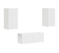 Qnhdfrt 2-Piece Wall Mounted White Engineered Wood TV Stand Set