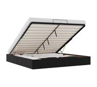 Qnhdfrt 200x200 cm Black Faux Leather Hydraulic Lift Storage Bed Frame