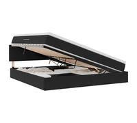 Qnhdfrt 200x200 cm Black Velvet Hydraulic Storage Bed with Mattress