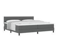 Qnhdfrt 200x200cm Box Spring Bed Set with Mattress & Topper, Dark Gray
