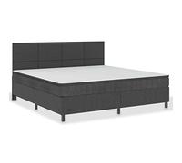 Qnhdfrt 200x200cm Complete Bed Set with Mattress & Metal Frame, Dark Gray