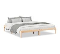 Qnhdfrt 200x210 cm Solid Pine Wood Bed Frame with Slats | This rustic modern double bed structure offers durable support, making it ideal for main or guest bedrooms.