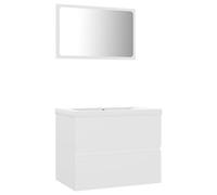 Qnhdfrt 24-inch Floating Bathroom Vanity Set with Ceramic Sink & Mirror
