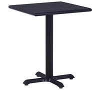 Qnhdfrt 24-inch Square Outdoor Bistro Table, Black Metal & Polywood