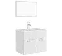 Qnhdfrt 24-inch White Bathroom Vanity Set with Ceramic Sink and Mirror