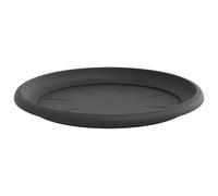 Qnhdfrt 24-Pack 10.6-inch Round Plastic Plant Saucers, Black | Durable drip trays collect excess water and soil runoff to protect indoor and outdoor floors, decks, and patios.