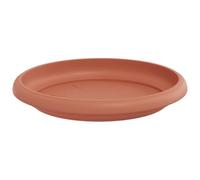 Qnhdfrt 24-Pack 5.5-inch Round Plastic Plant Saucers, Terracotta | These 0.8-inch deep trays catch excess water runoff to protect indoor and outdoor floors, decks, and garden surfaces.