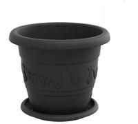 Qnhdfrt 24-Pack 8.6-inch Black Plastic Plant Pots with Drainage | Round 22 x 18 cm planters designed for indoor and outdoor use, ideal for gardening on balconies, patios, and terraces.