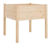 Qnhdfrt 27.5" Square Solid Pine Wood Outdoor Planter Box | Measures 27.5x27.5x27.5 inches to provide spacious growing room for flowers, shrubs, and plants on patios or lawns.