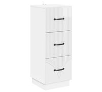Qnhdfrt 3-Drawer Engineered Wood Storage Cabinet, White