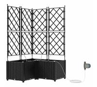 Qnhdfrt 3-Pack Self-Watering Square Plastic Planters, Black