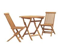 Qnhdfrt 3-Piece Acacia Wood Outdoor Bistro Set with 2 Armchairs, Brown