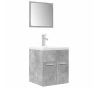 Qnhdfrt 3-Piece Concrete Gray Wall-Mounted Bathroom Vanity Set
