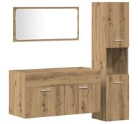 Qnhdfrt 3-Piece Engineered Wood Bathroom Vanity Set, Artisan Oak