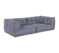 Qnhdfrt 3-Piece Modular Fabric Floor Sofa, Grey