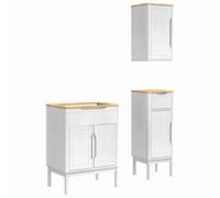 Qnhdfrt 3-Piece Solid Pine Wood Bathroom Furniture Set, White
