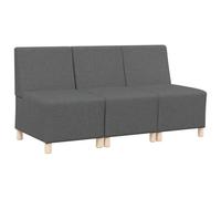 Qnhdfrt 3-Seater Armless Modular Sofa, Dark Gray Fabric