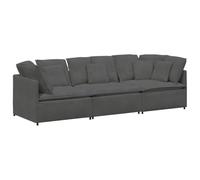Qnhdfrt 3-Seater Convertible Modular Corduroy Sofa, Dark Gray