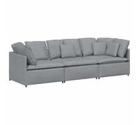 Qnhdfrt 3-Seater Modular Fabric Sofa with Metal Frame, Light Gray