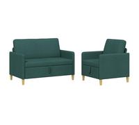 Qnhdfrt 3-Seater Modular Storage Sofa Set Dark Green Polyester