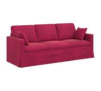 Qnhdfrt 3-Seater Modular Velvet Sofa with Metal Frame, Burgundy