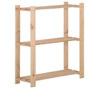 Qnhdfrt 3-Tier Solid Pine Wood Storage Shelf, 80x28.5x90 cm