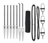 Qnhdfrt 32.8ft Gray Steel Garden Fence Kit