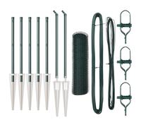 Qnhdfrt 32.8x1.6 Ft Green Steel Garden Fence Kit with 7 Spiked Posts