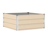 Qnhdfrt 39x39x18 inch Square Steel Raised Garden Bed, Ivory