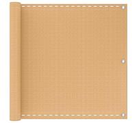 Qnhdfrt 3x10 ft HDPE Balcony Privacy Screen, Sand | Features rustproof aluminum grommets for easy installation on outdoor patio, garden, and backyard fences.