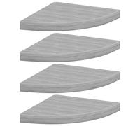 Qnhdfrt 4-Pack MDF & Metal Corner Floating Shelves, 13.8", Concrete Gray