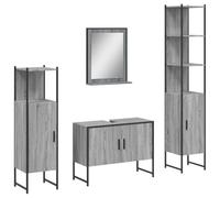 Qnhdfrt 4-Piece Bathroom Vanity and Storage Cabinet Set, Sonoma Gray