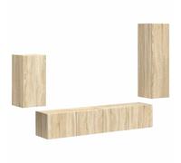 Qnhdfrt 4-Piece Floating TV Stand Sonoma Oak Engineered Wood
