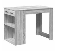 Qnhdfrt 40-inch Computer Desk with Drawer and Open Shelves, Sonoma Gray