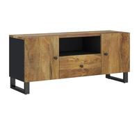 Qnhdfrt 41-inch Solid Mango Wood Industrial TV Stand with Doors