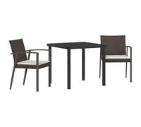 Qnhdfrt 5-Piece Brown PE Wicker Patio Dining Set with Steel Frame