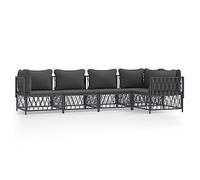 Qnhdfrt 5-Piece Modular Patio Sofa Set with Steel Frame & Cushions